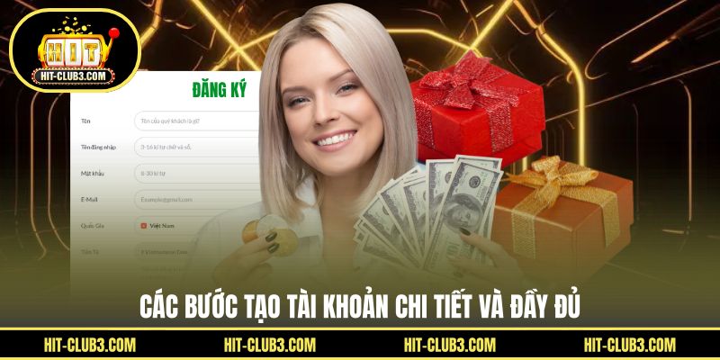 Các bước tạo tài khoản chi tiết và đầy đủ